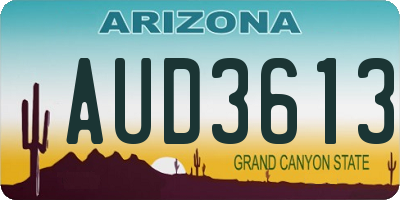 AZ license plate AUD3613