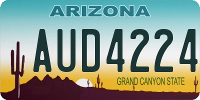 AZ license plate AUD4224