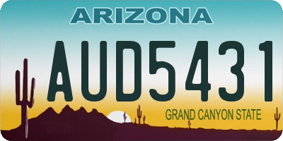 AZ license plate AUD5431