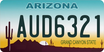 AZ license plate AUD6321