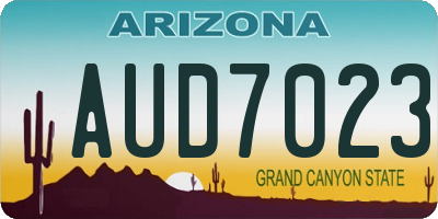 AZ license plate AUD7023