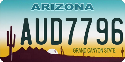 AZ license plate AUD7796