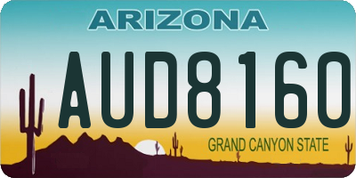 AZ license plate AUD8160