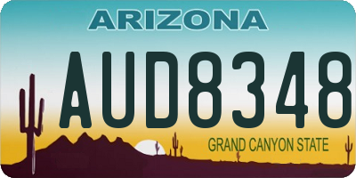 AZ license plate AUD8348