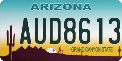 AZ license plate AUD8613