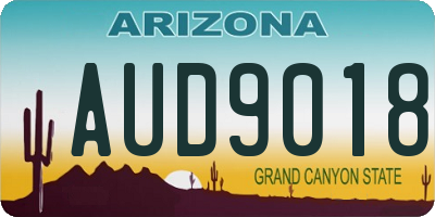 AZ license plate AUD9018