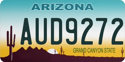 AZ license plate AUD9272