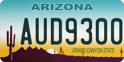 AZ license plate AUD9300