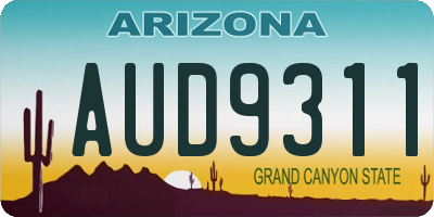 AZ license plate AUD9311
