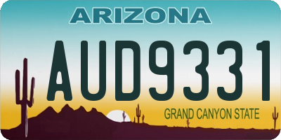 AZ license plate AUD9331