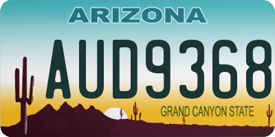 AZ license plate AUD9368