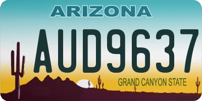 AZ license plate AUD9637