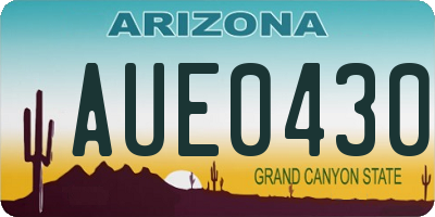 AZ license plate AUE0430