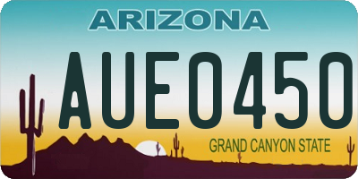 AZ license plate AUE0450