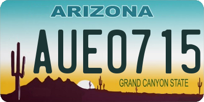 AZ license plate AUE0715