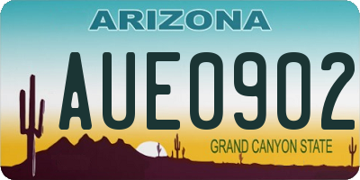 AZ license plate AUE0902
