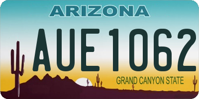 AZ license plate AUE1062