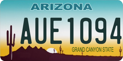 AZ license plate AUE1094