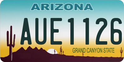 AZ license plate AUE1126