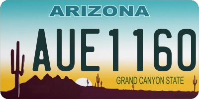 AZ license plate AUE1160