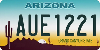 AZ license plate AUE1221