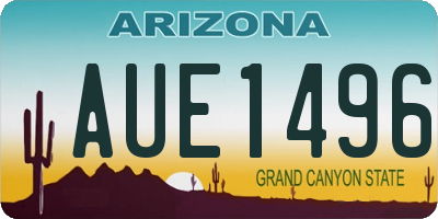 AZ license plate AUE1496