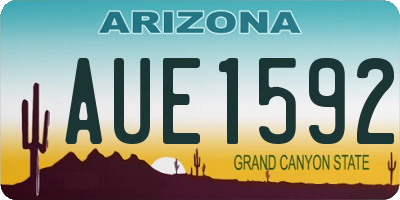 AZ license plate AUE1592