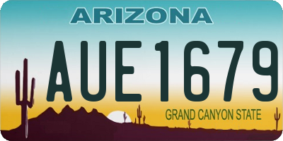 AZ license plate AUE1679