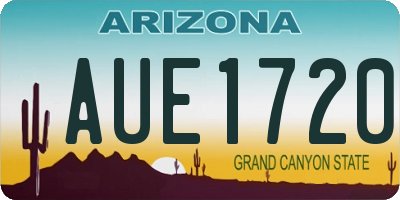 AZ license plate AUE1720