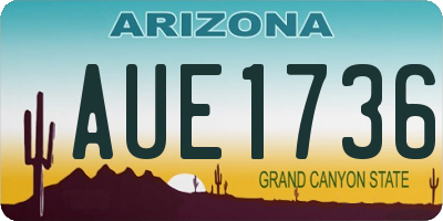 AZ license plate AUE1736