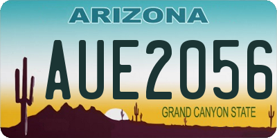 AZ license plate AUE2056