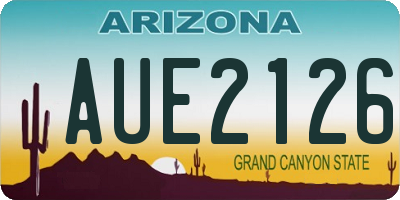 AZ license plate AUE2126