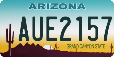 AZ license plate AUE2157