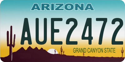 AZ license plate AUE2472
