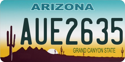 AZ license plate AUE2635