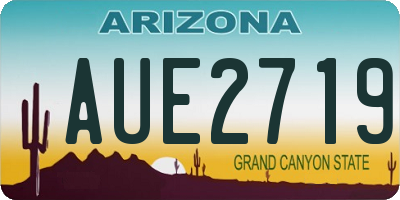 AZ license plate AUE2719