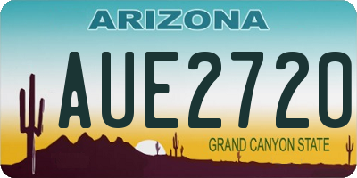 AZ license plate AUE2720