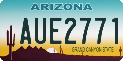 AZ license plate AUE2771