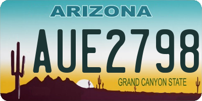 AZ license plate AUE2798