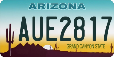 AZ license plate AUE2817