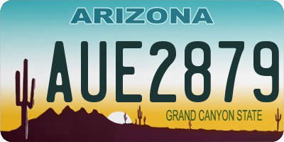 AZ license plate AUE2879