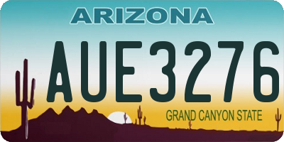 AZ license plate AUE3276