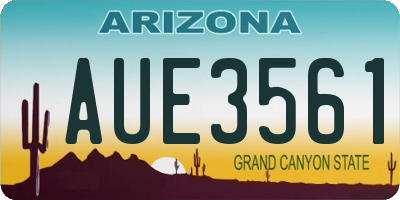 AZ license plate AUE3561
