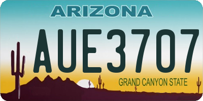 AZ license plate AUE3707