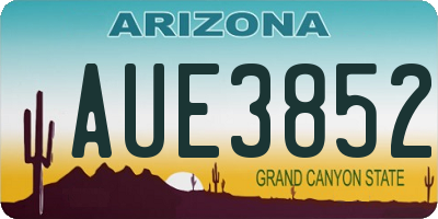 AZ license plate AUE3852