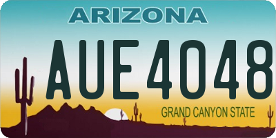 AZ license plate AUE4048