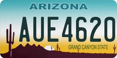 AZ license plate AUE4620