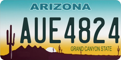 AZ license plate AUE4824