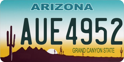AZ license plate AUE4952