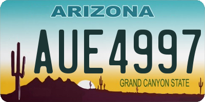 AZ license plate AUE4997